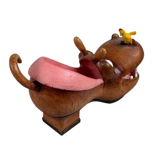 Willow Hall Shoo Shoo Figurine Grunt Grunt Hippo with Bird Official Design No. 6 - Picture 4 of 7